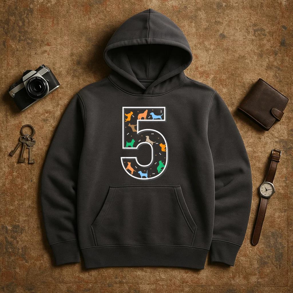 5 Year Old Birthday Dog Hoodie