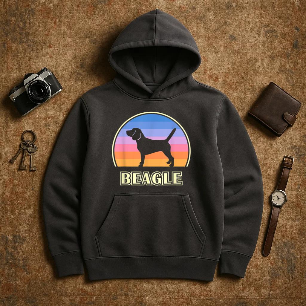 Beagle Vintage Sunset Dog Hoodie
