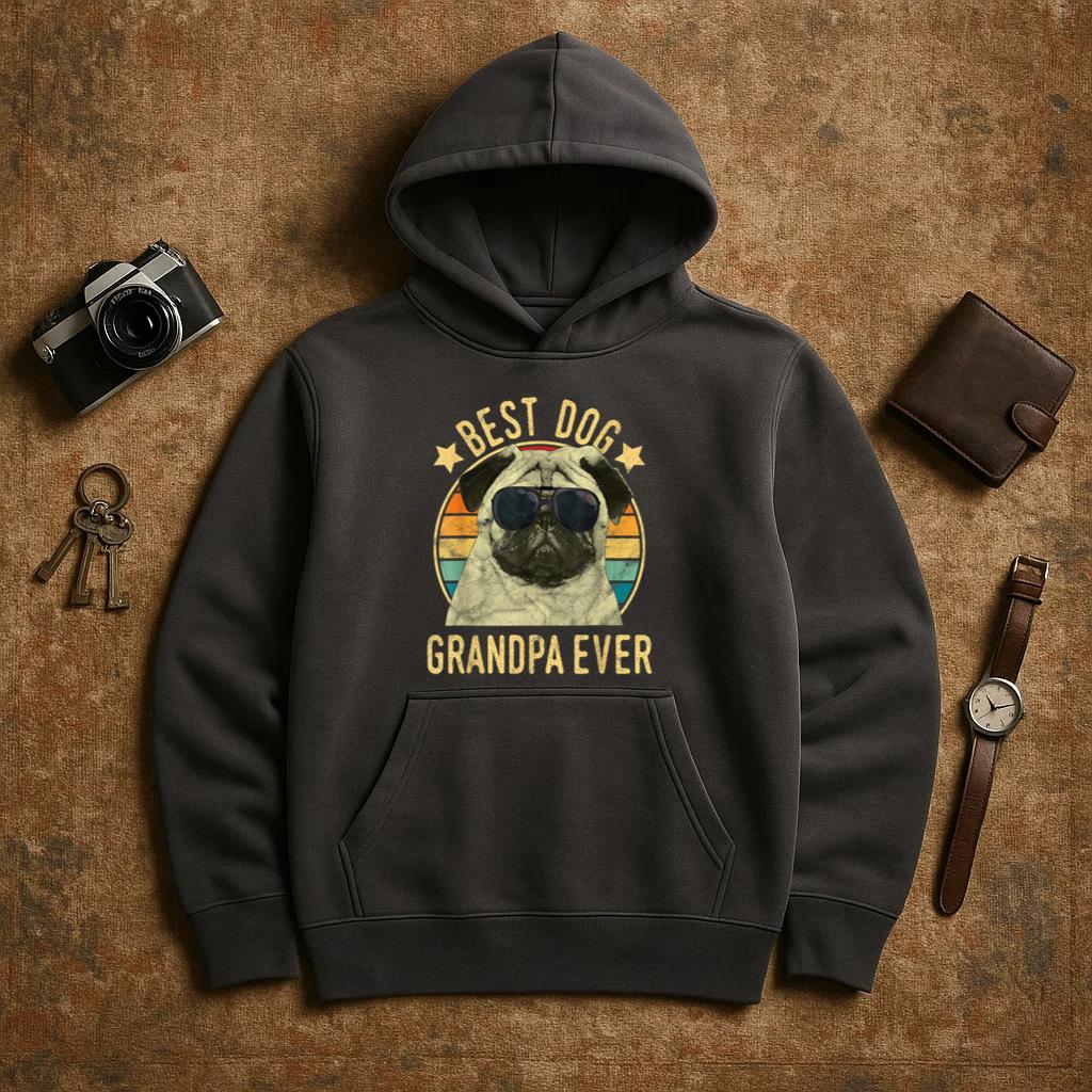 Best Dog Grandpa Ever Pug Hoodie