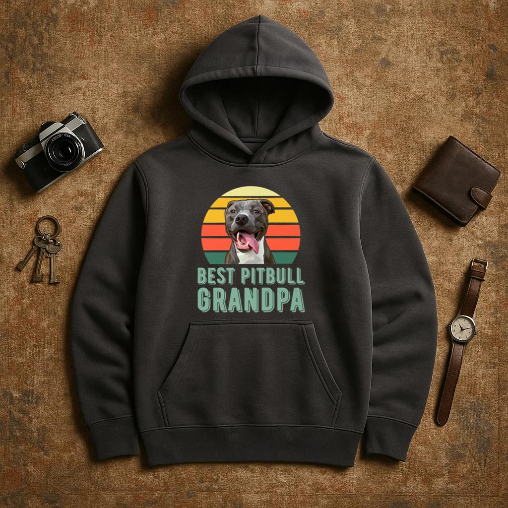 Best Pitbull Grandpa Dog Hoodie