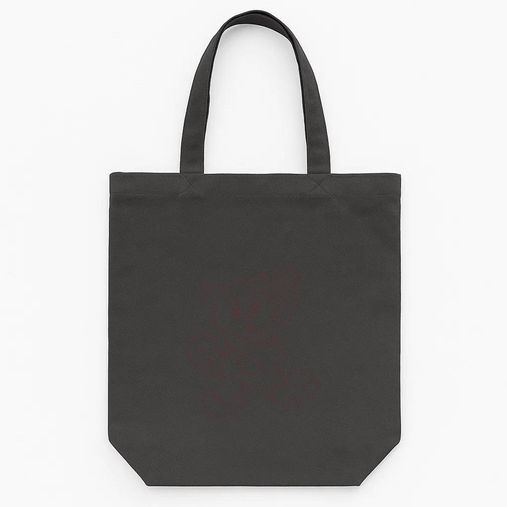 Black And White Drawing Of A Cat Jumping Tote Canvas Bag