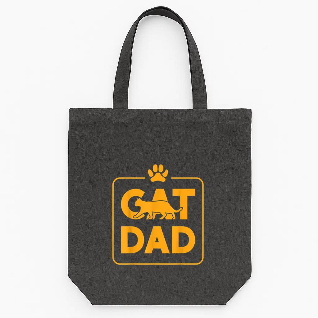 Cat Dad Fathers Day Tote Canvas Bag