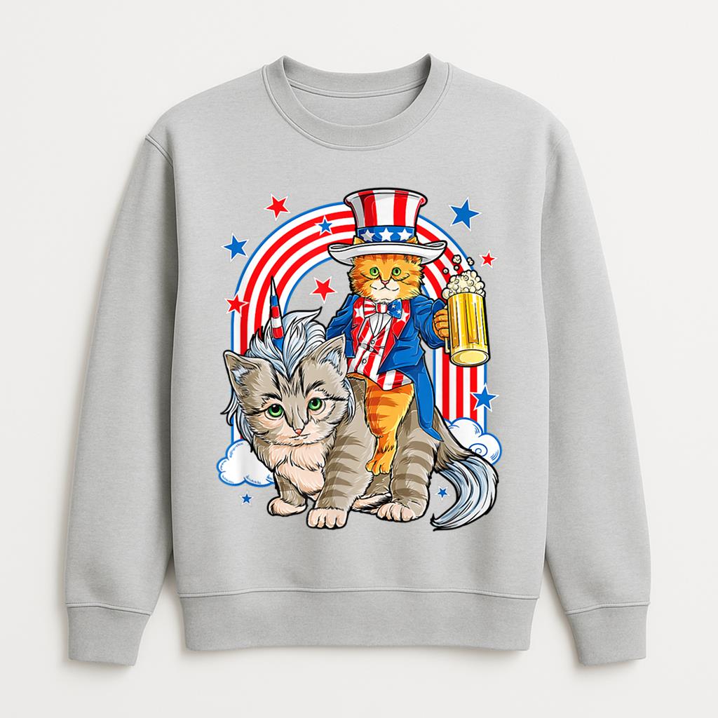 Cat Independence Day Patriot USA Sweatshirt