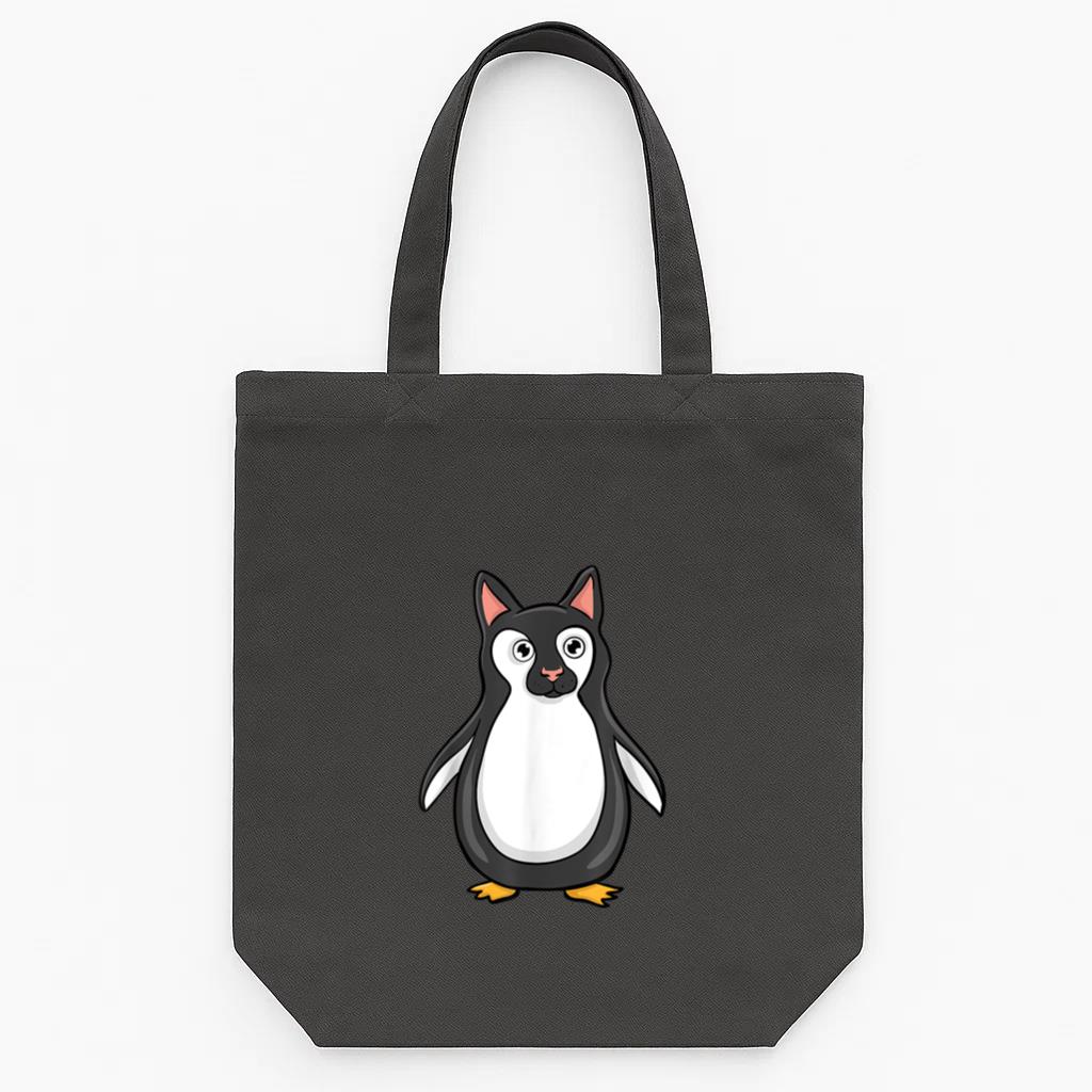 Cat Penguin Peculiar Tote Canvas Bag