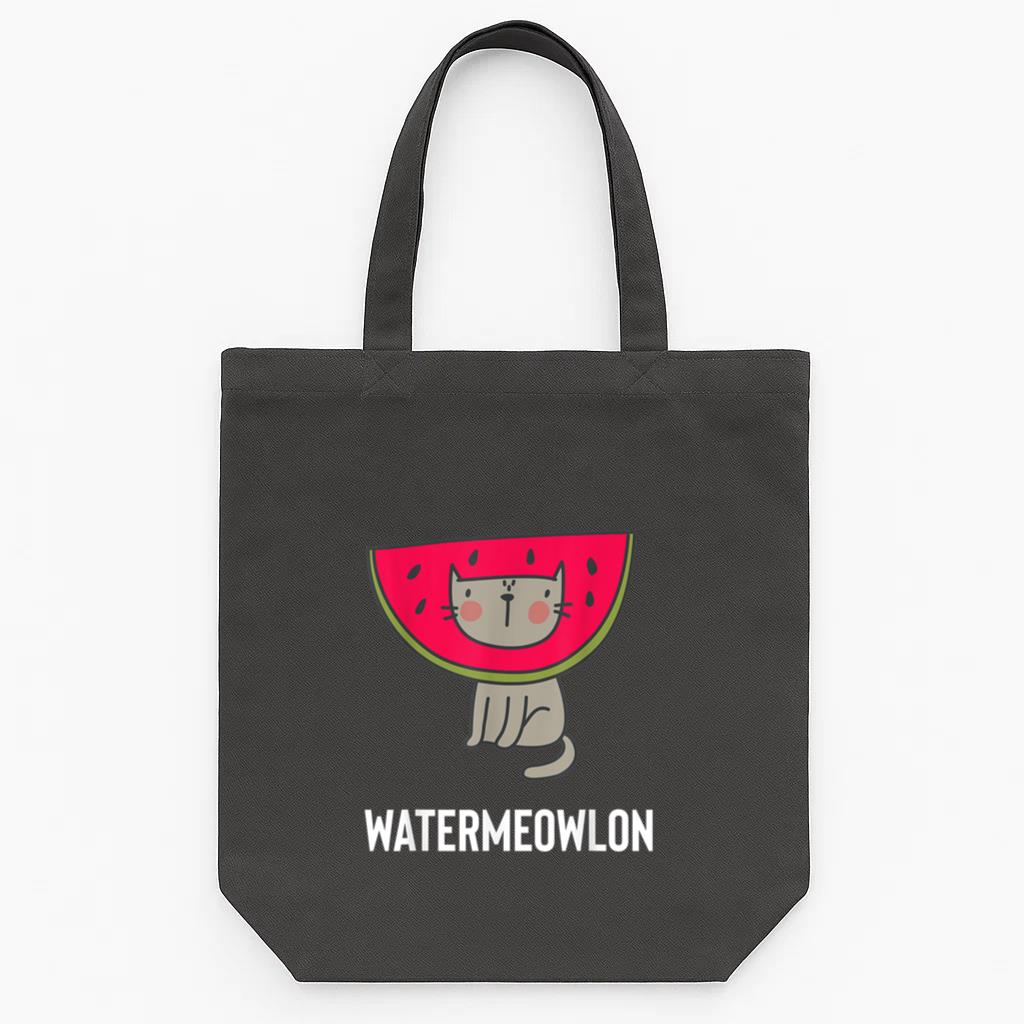 Cat Watermelon Water Meow Lon Tote Canvas Bag