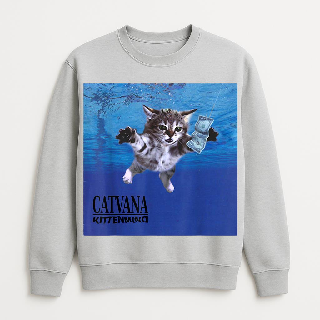 Catvana Kittenmind Nevermind Cat Kittens Rock Sweatshirt