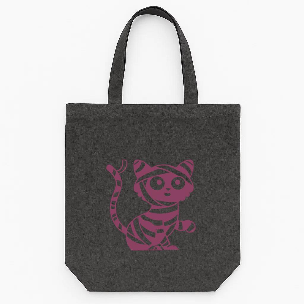 Cute Mummy Cat Cut Out Tote Canvas Bag