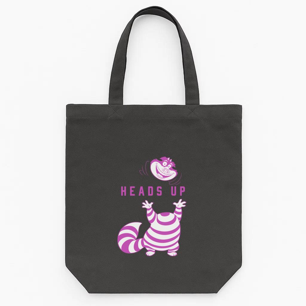 Disney Alice in Wonderland Cheshire Cat Heads Up Sweatshirt Tote Canvas Bag