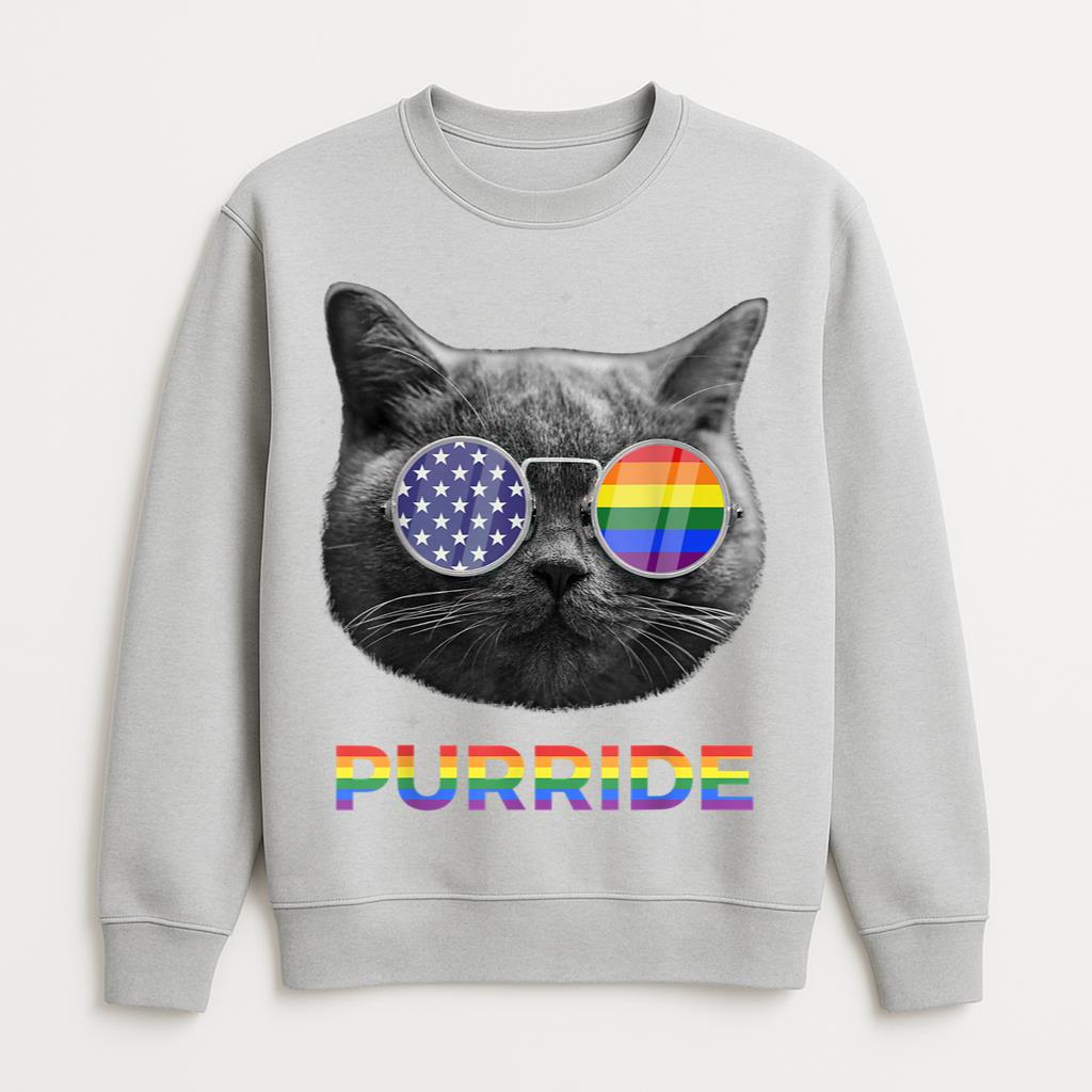 LGBT Pride Cat With Sunglasses Sweatshirt