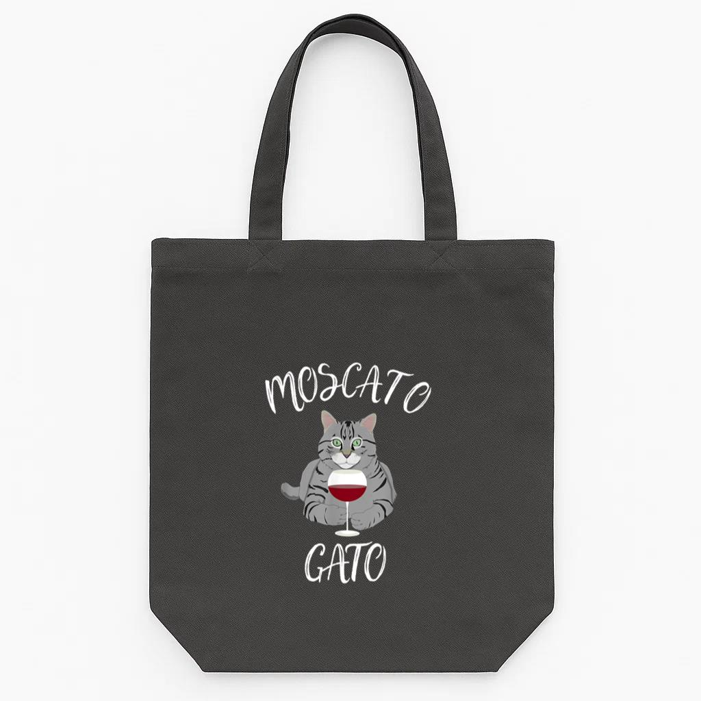 Moscato Gato Cat Wine Tote Canvas Bag