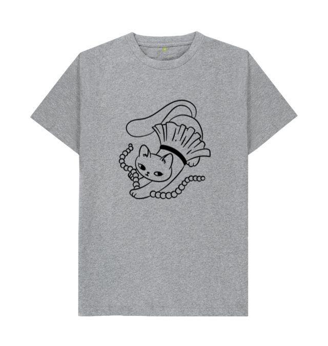Playful Cat Illustration With Pearls And Frills T-Shirt