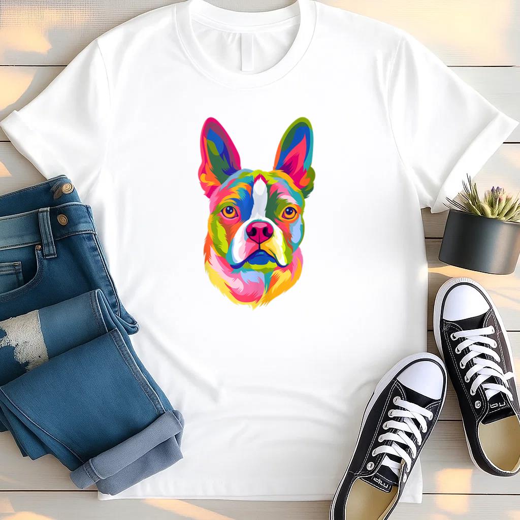Pop Art Boston Terrier Lover Dog T Shirt