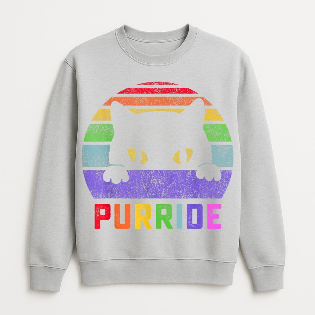 Pride Cat Purride Gay LGBTQ Rainbow Sweatshirt