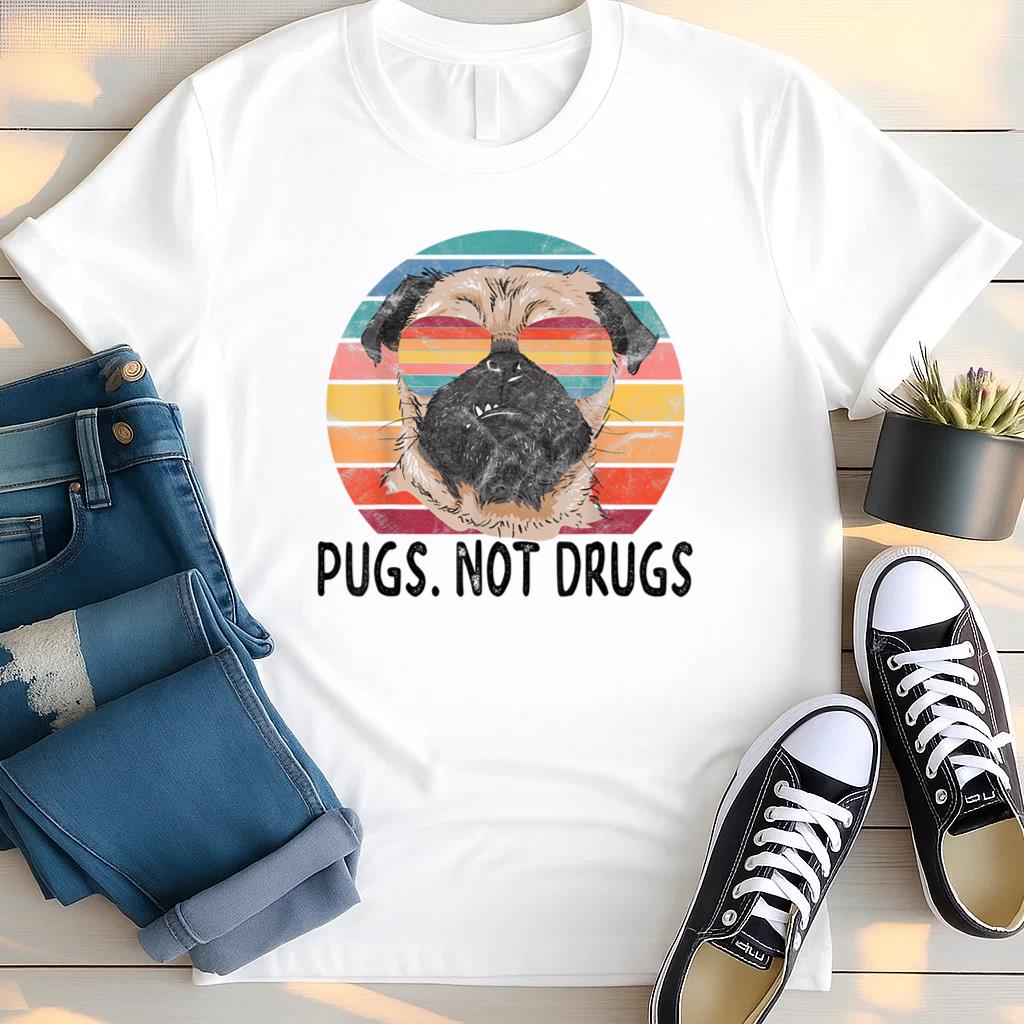 Pugs Not Drugs Funny Dog T Shirt