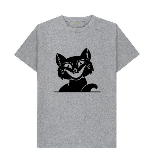 Smirking Cat With Paw Raised Design T-Shirt